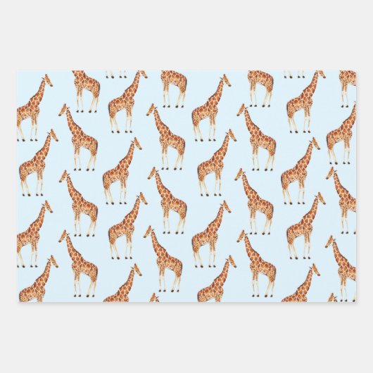 Schattigee Safari Oerwoud Dieren Olifant Tijger Gi Inpakpapier Vel (Voorkant)