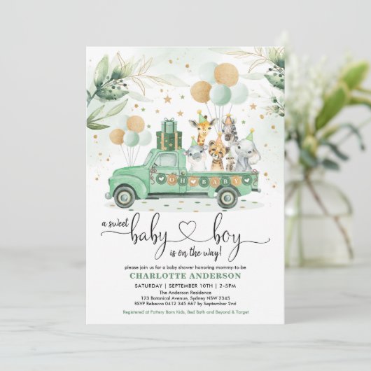 Schattigee Safari Oerwoud Greenery Wilde Dieren Ba Kaart (Staand voorkant)