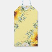 Schattigee Safari Olifant Zonnebloemen Baby shower Cadeaulabel (Achterkant)