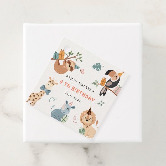 Schattigee Safari Party Dieren Kinderen Verjaardag Bedankjes Labels (In situ)