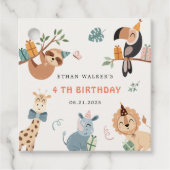 Schattigee Safari Party Dieren Kinderen Verjaardag Bedankjes Labels (Voorkant)