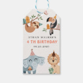 Schattigee Safari Party Dieren Kinderen Verjaardag Cadeaulabel (Voorkant)