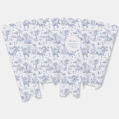 Schattigee Safari Toile de Jouy | Blauw Baby showe Bedankdoosjes (Ongevouwen)