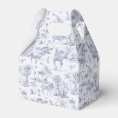 Schattigee Safari Toile de Jouy | Blauw Baby showe Bedankdoosjes (Achterkant)