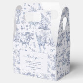 Schattigee Safari Toile de Jouy | Blauw Baby showe Bedankdoosjes (Geopend)