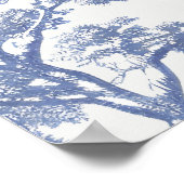 Schattigee Safari Toile de Jouy | Blauw Baby showe Poster (Hoek)