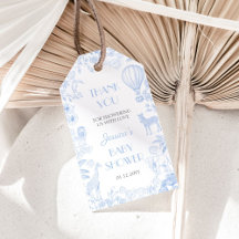 Schattigee Safari Toile de Jouy Blue Baby shower