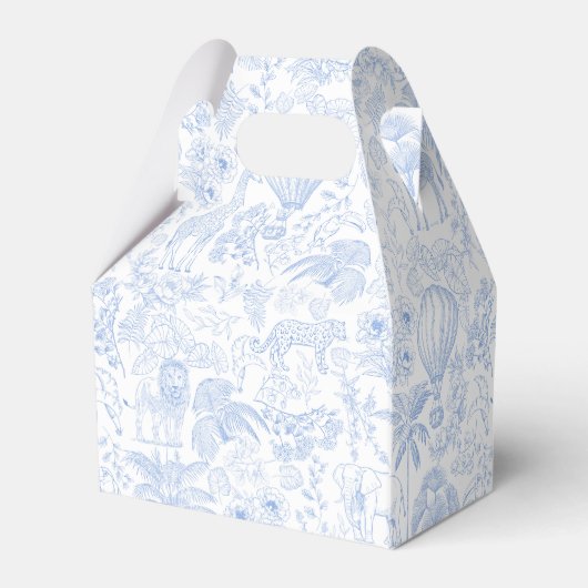 Schattigee Safari Toile de Jouy Blue Baby shower F Bedankdoosjes (Achterkant)