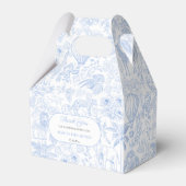 Schattigee Safari Toile de Jouy Blue Baby shower F Bedankdoosjes (Voorkant Zijde)