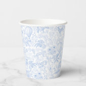 Schattigee Safari Toile de Jouy Blue Baby shower Papieren Bekers (Achterkant)
