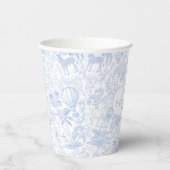 Schattigee Safari Toile de Jouy Blue Baby shower Papieren Bekers (Rechts)