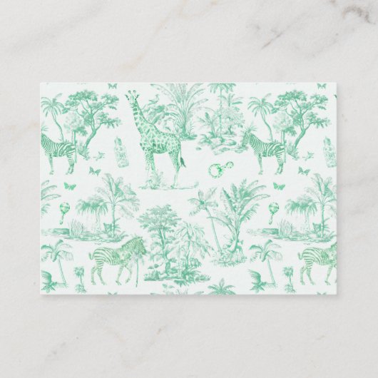 Schattigee Safari Toile de Jouy | Luierscheur Informatiekaartje (Achterkant)