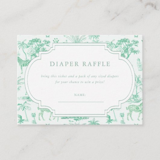 Schattigee Safari Toile de Jouy | Luierscheur Informatiekaartje (Voorkant)