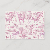 Schattigee Safari Toile de Jouy | Luierscheur Informatiekaartje (Achterkant)