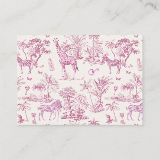 Schattigee Safari Toile de Jouy | Luierscheur Informatiekaartje (Achterkant)