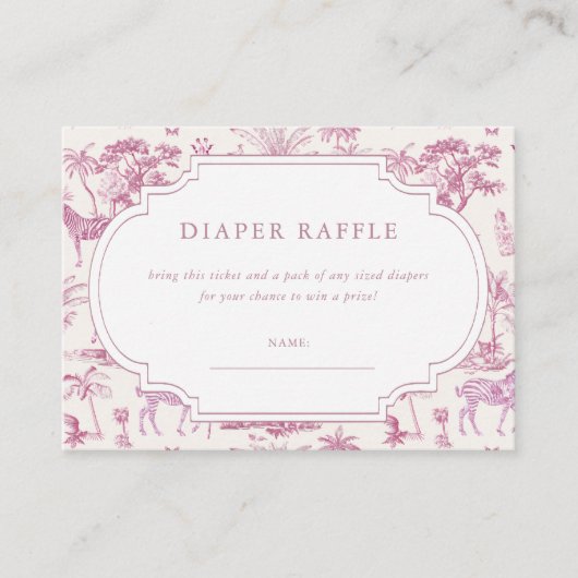 Schattigee Safari Toile de Jouy | Luierscheur Informatiekaartje (Voorkant)