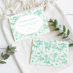 Schattigee Safari Toile de Jouy   Luierscheur Informatiekaartje