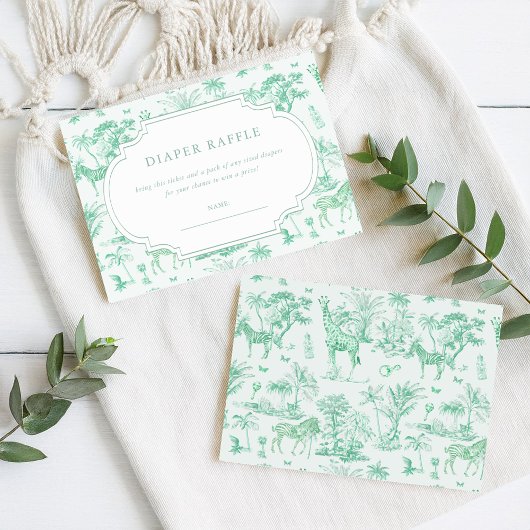 Schattigee Safari Toile de Jouy | Luierscheur Informatiekaartje