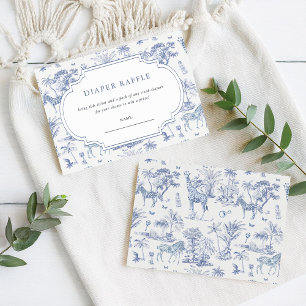 Schattigee Safari Toile de Jouy   Luierscheur Informatiekaartje