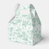Schattigee Safari Toile de Jouy | Mint Baby shower Bedankdoosjes (Achterkant)