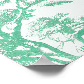 Schattigee Safari Toile de Jouy | Mint Baby shower Poster (Hoek)