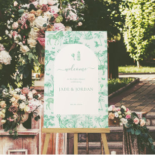 Schattigee Safari Toile de Jouy   Mint Baby shower Poster