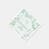 Schattigee Safari Toile de Jouy | Mint Baby shower Servet (Hoek)