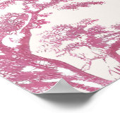 Schattigee Safari Toile de Jouy | Roze Baby shower Poster (Hoek)