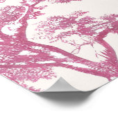 Schattigee Safari Toile de Jouy | Roze Baby shower Poster (Hoek)