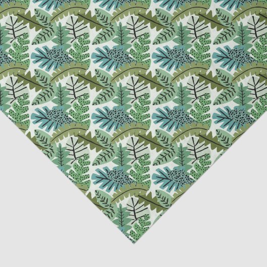 Schattigee Safari Verjaardagsfeestje Oerwoud Bladb Tissuepapier (Detail)