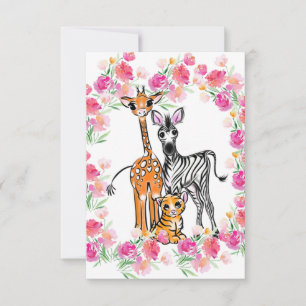 Schattigee Safari vrienden giraffe zebra tijger ve