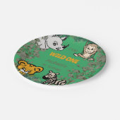 Schattigee Safari Wild One Groen Papieren Bordje (Gekanteld)