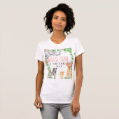 Schattigee Safari Wild One On The Way Baby shower T-shirt (Voorkant volledig)