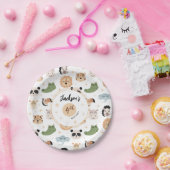 Schattigee Safari zoo dierenverjaardagsjongen papi Papieren Bordje (Feest)