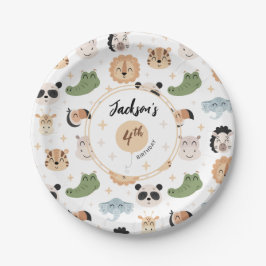 Schattigee Safari zoo dierenverjaardagsjongen papi Papieren Bordje