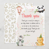 Schattigee safaridieren en wilde oerwouden feestdagenkaart (Voorkant / Achterkant)