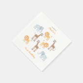 Schattigee safaridieren gepersonaliseerd 1e verjaa servet (Hoek)