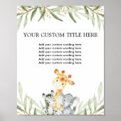 Schattigee safaridieren groen Custom Make Your Own Poster (Voorkant)