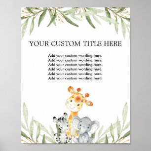 Schattigee safaridieren groen Custom Make Your Own Poster