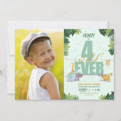 Schattigee safaridieren Vier Wilde Foto Verjaardag Kaart (Voorkant)