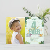 Schattigee safaridieren Vier Wilde Foto Verjaardag Kaart (Staand voorkant)