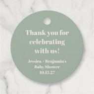 Schattigee Sage Green Baby shower Custom Dank u Bedankjes Labels