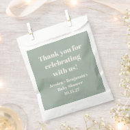 Schattigee Sage Green Baby shower Custom Dank u Bedankzakje