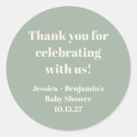 Schattigee Sage Green Baby shower Custom Dank u