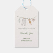 Schattigee Sage Groene Boho Jongenskleding Baby sh Cadeaulabel (Voorkant)