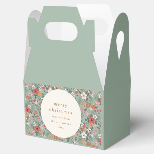 Schattigee Sage Groene Botanische Aangepaste Vroli Bedankdoosjes (Geopend)