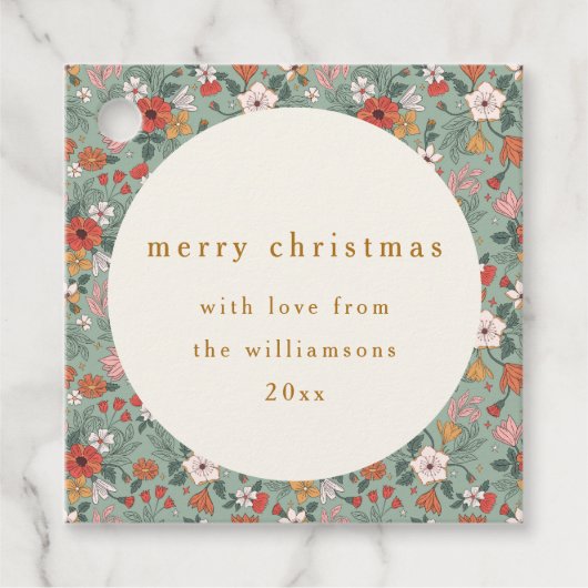 Schattigee Sage Groene Botanische Aangepaste Vroli Bedankjes Labels (Voorkant)