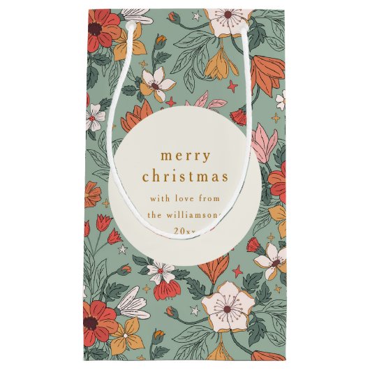 Schattigee Sage Groene Botanische Aangepaste Vroli Klein Cadeauzakje (Voorkant)