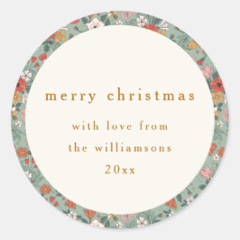 Schattigee Sage Groene Botanische Aangepaste Vroli Ronde Sticker