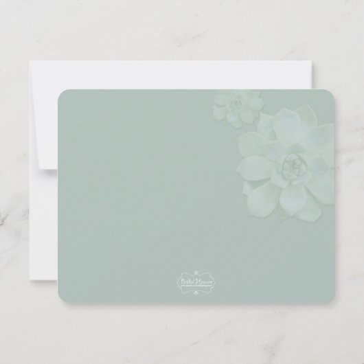 Schattigee Sage Succulenten Trouwfoto Save the Dat Save The Date (Achterkant)